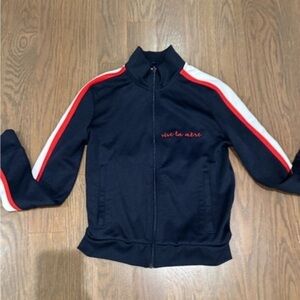 Buru navy blue kids jacket small S sports activewear nautical